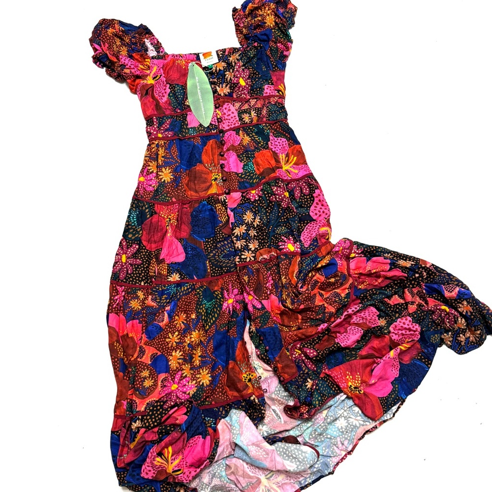 Farm Rio Dress mixed snake garden Sz S Small - Picture 5 of 6